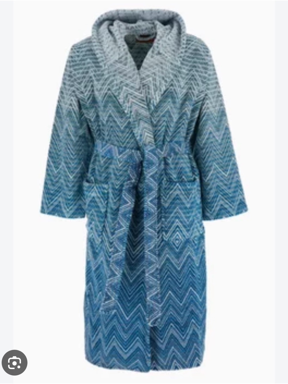Missoni Blue Chevron Hooded Robe